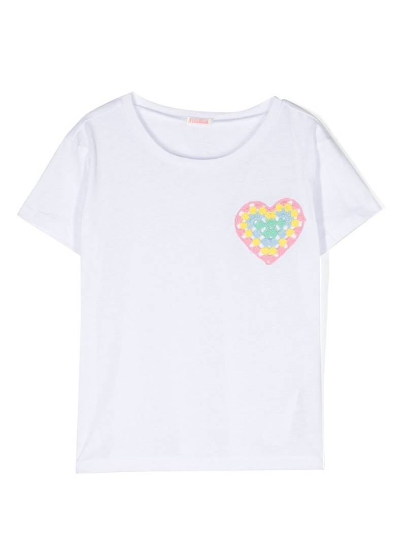 Billieblush crochet-heart short-sleeve T-shirt - White von Billieblush