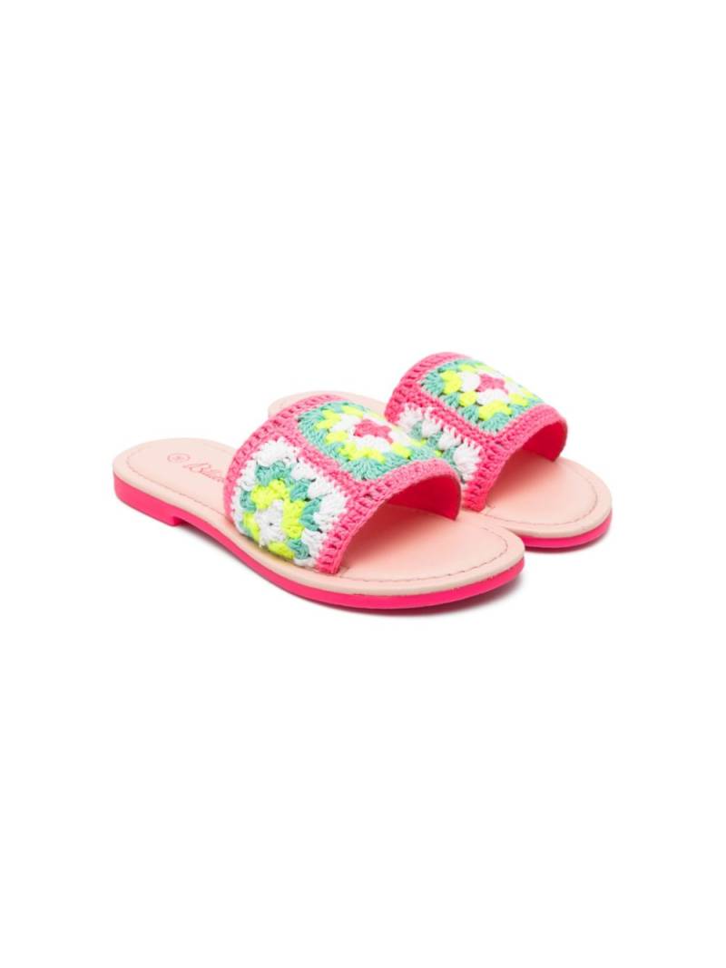 Billieblush crochet-knit flip flops - Pink von Billieblush