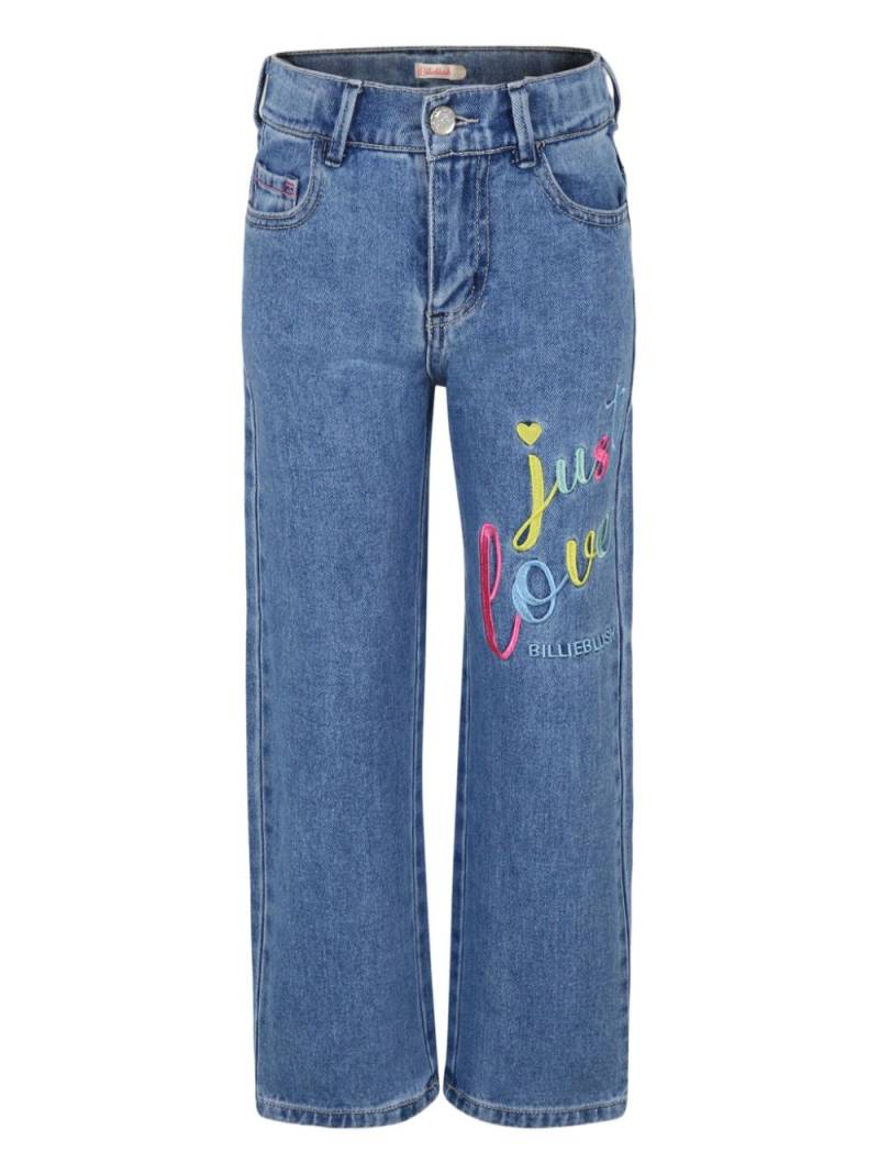 Billieblush embroidered straight jeans - Blue von Billieblush