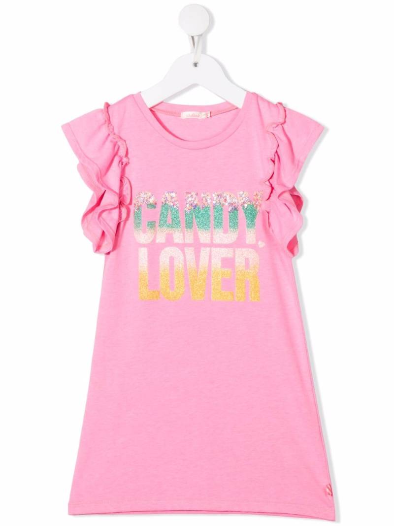 Billieblush glitter slogan T-shirt dress - Pink von Billieblush