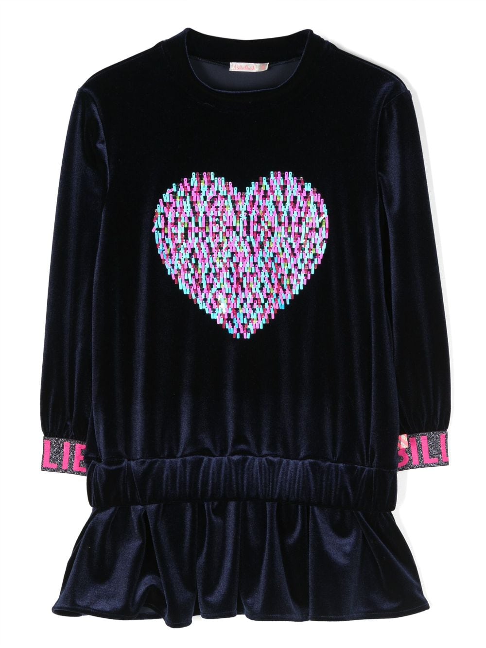 Billieblush heart-motif velvet dress - Blue von Billieblush