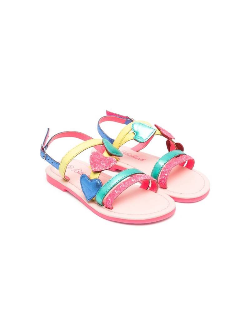 Billieblush heart-patch detail flat sandals - Pink von Billieblush