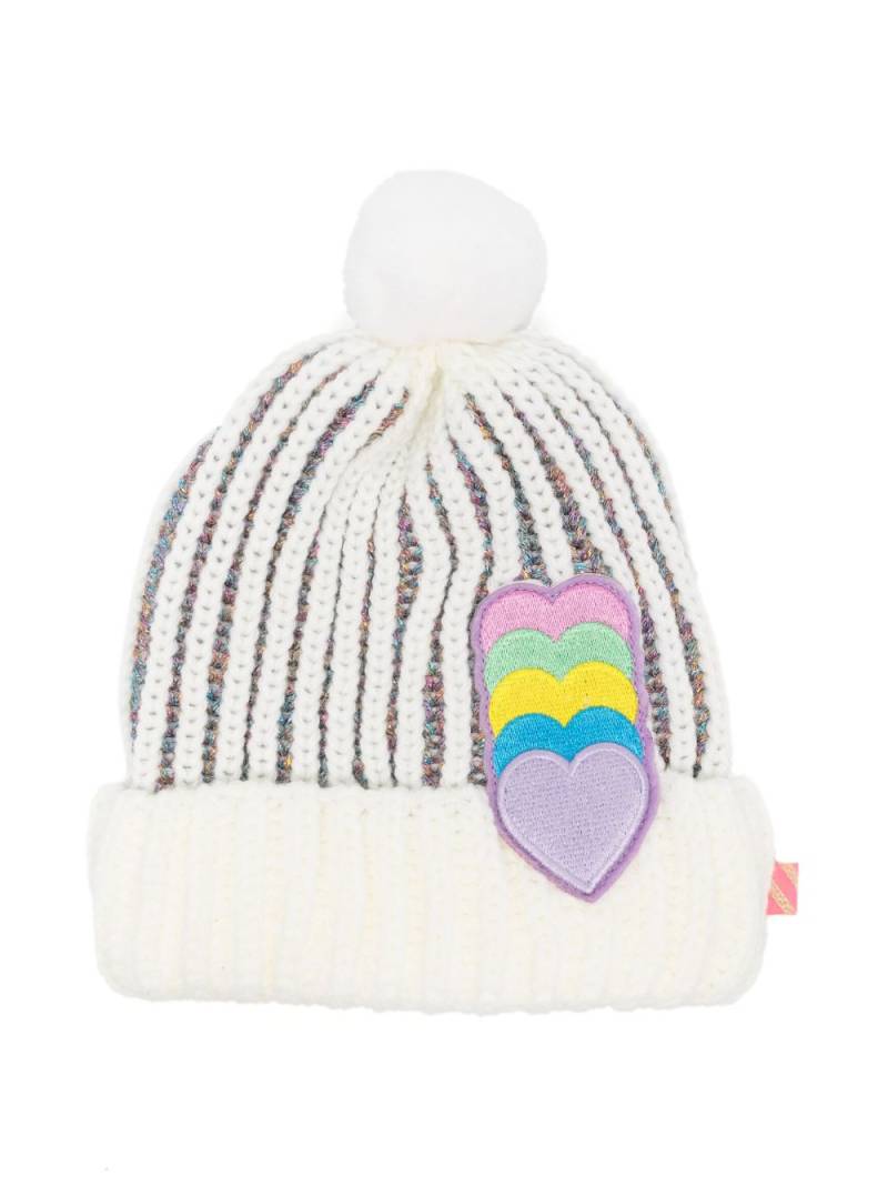 Billieblush heart-patch ribbed beanie - White von Billieblush