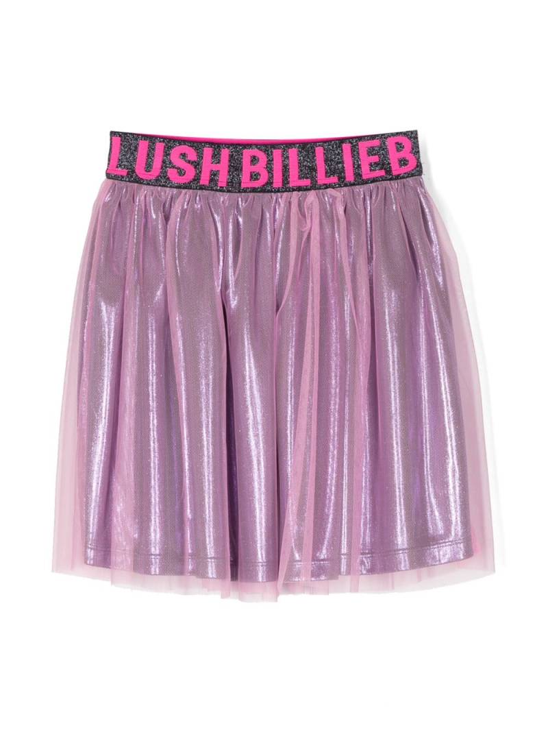 Billieblush logo-waistband metallic-effect skirt - Pink von Billieblush