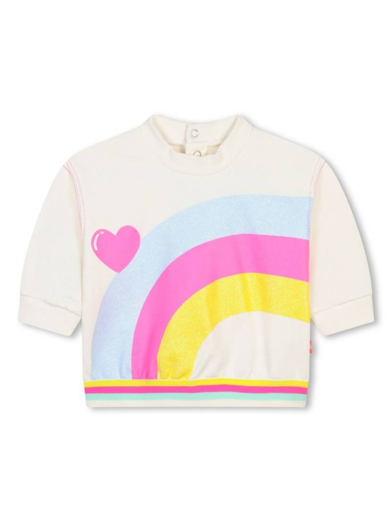 Billieblush rainbow-print cotton T-shirt - White von Billieblush