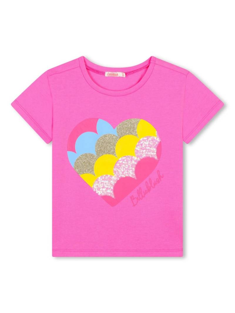 Billieblush sequin-embellished heart motif T-shirt - Pink von Billieblush