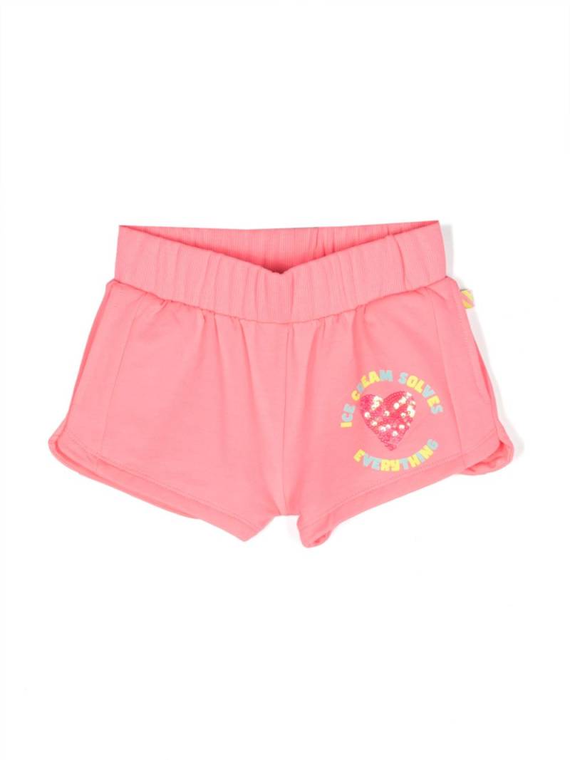 Billieblush sequinned heart-motif shorts - Pink von Billieblush