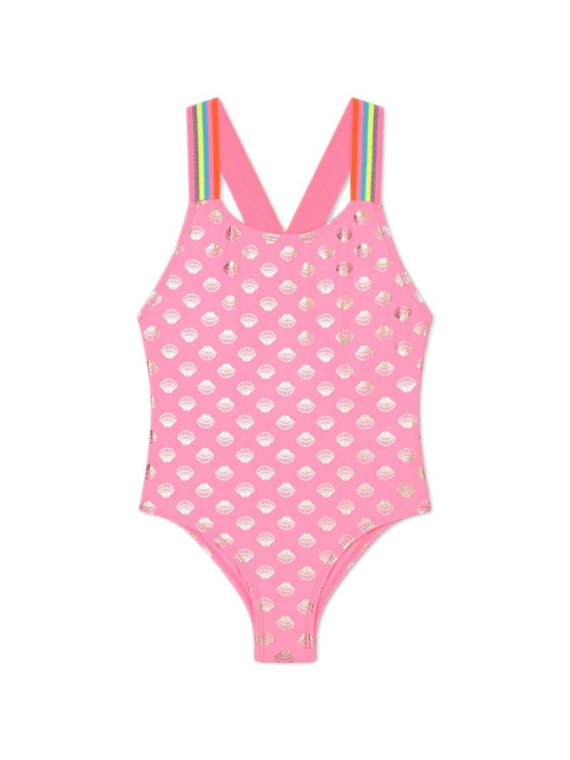 Billieblush shell-print swimsuit - Pink von Billieblush