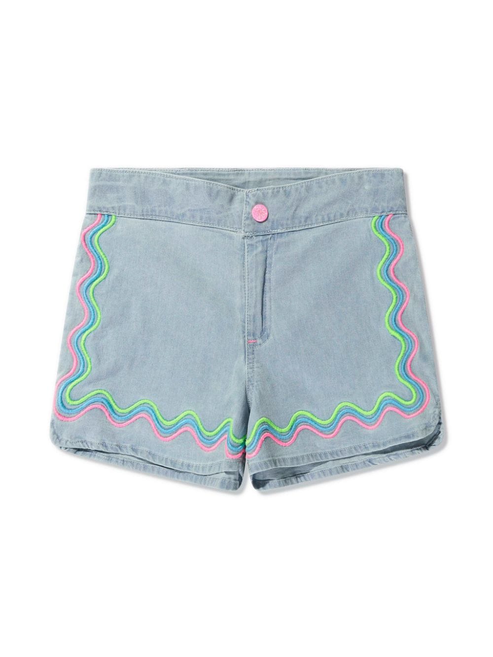 Billieblush stripe-embroidered denim shorts - Blue von Billieblush