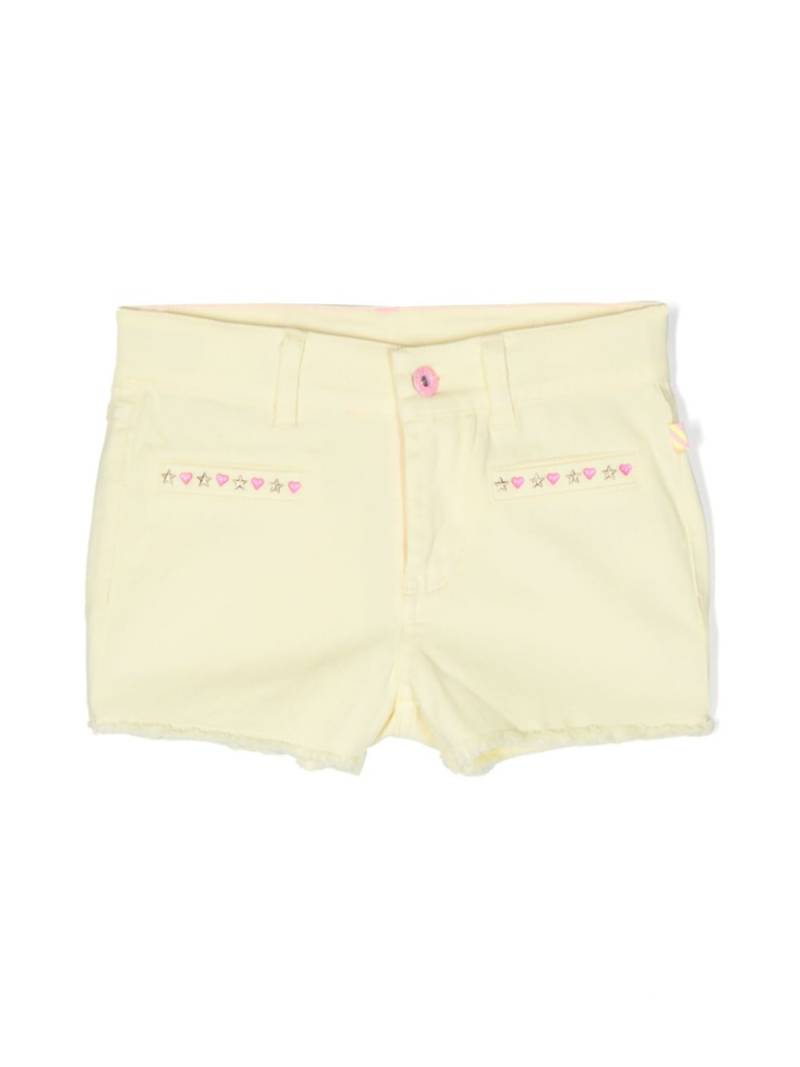 Billieblush stud-embellished raw-cut shorts - Yellow von Billieblush