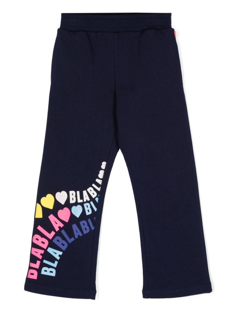 Billieblush text-print track pants - Blue von Billieblush