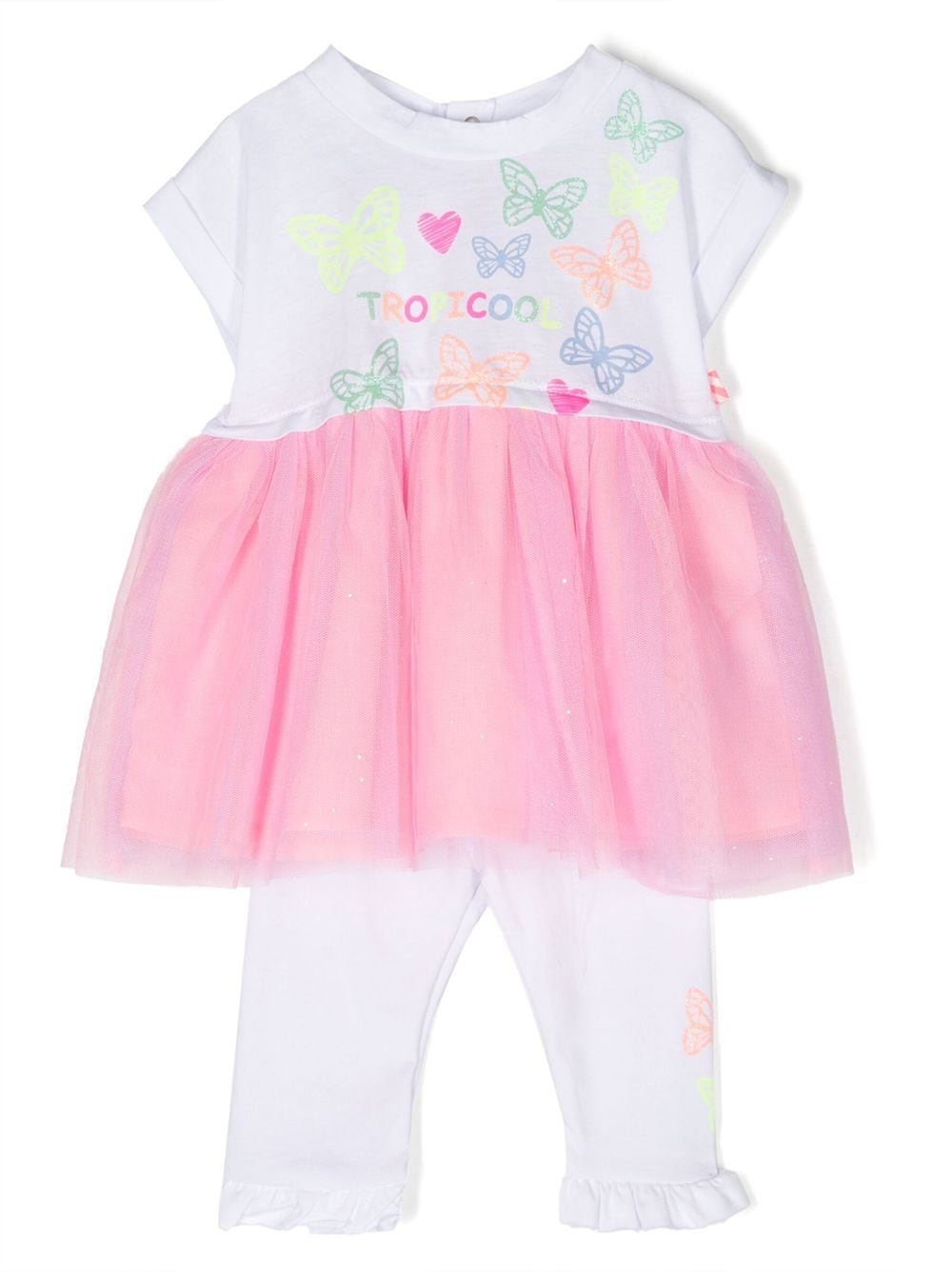 Billieblush tutu dress-leggings set - White von Billieblush