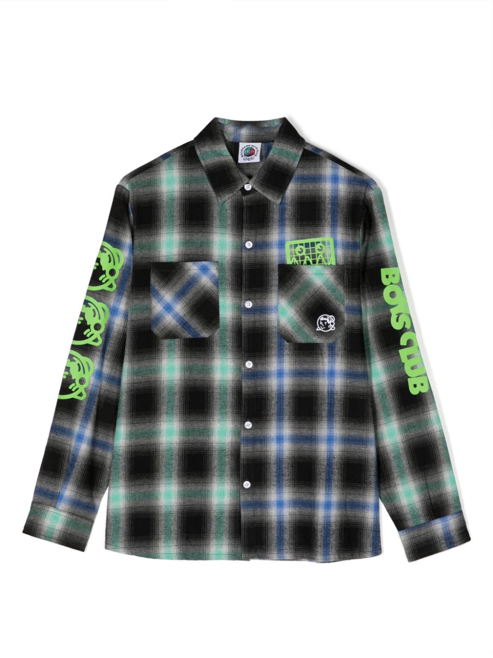 Billionaire Boys Club Kids check-print long-sleeve shirt - Black