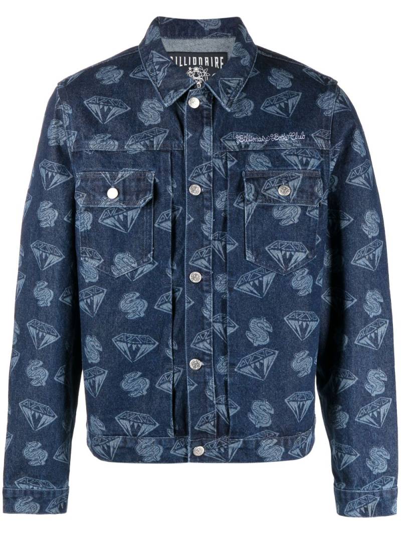 Billionaire Boys Club graphic-print denim jacket - Blue von Billionaire Boys Club