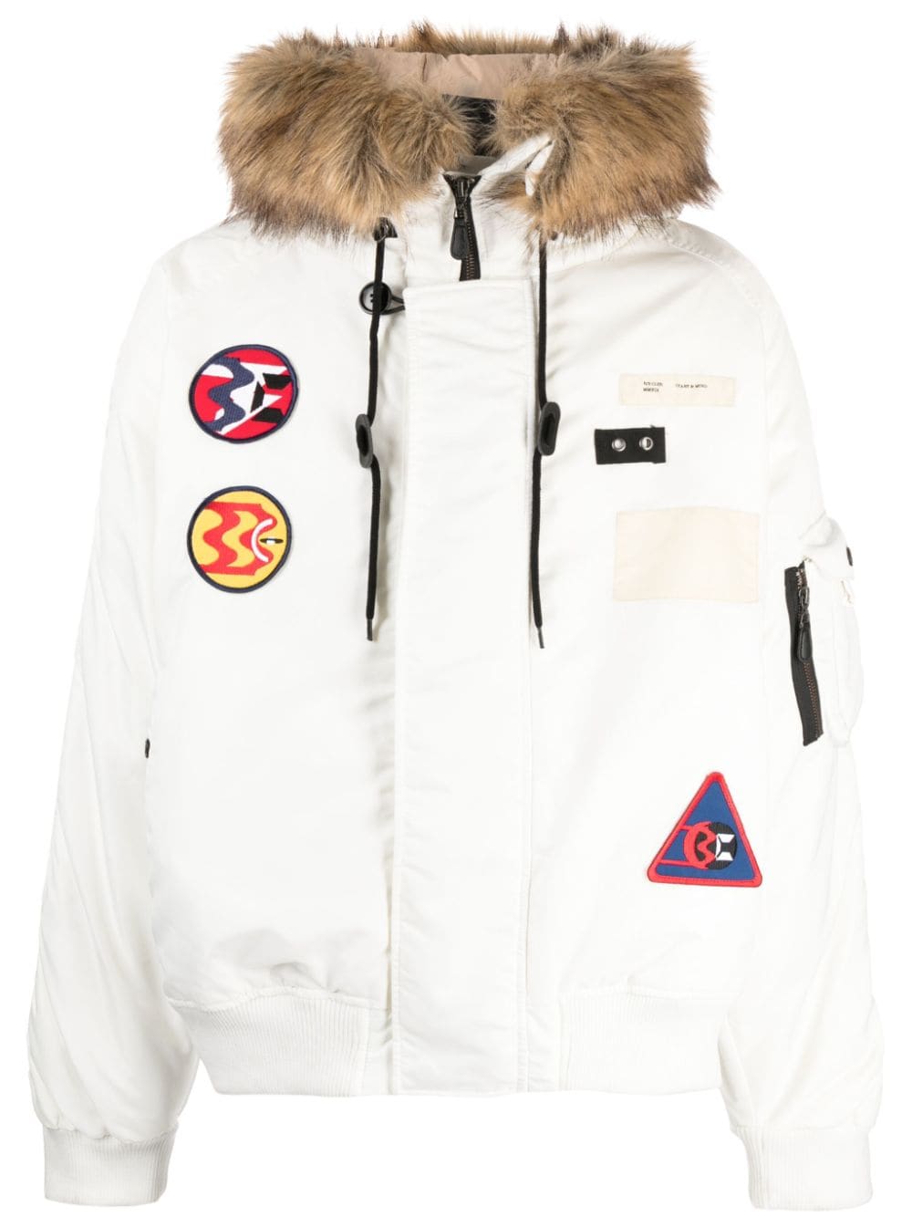 Billionaire Boys Club logo-appliqué padded jacket - White von Billionaire Boys Club