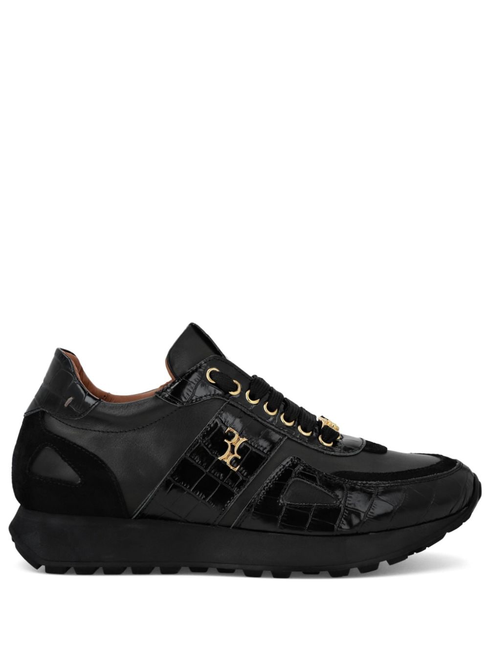 Billionaire Crocco-print leather sneakers - Black von Billionaire