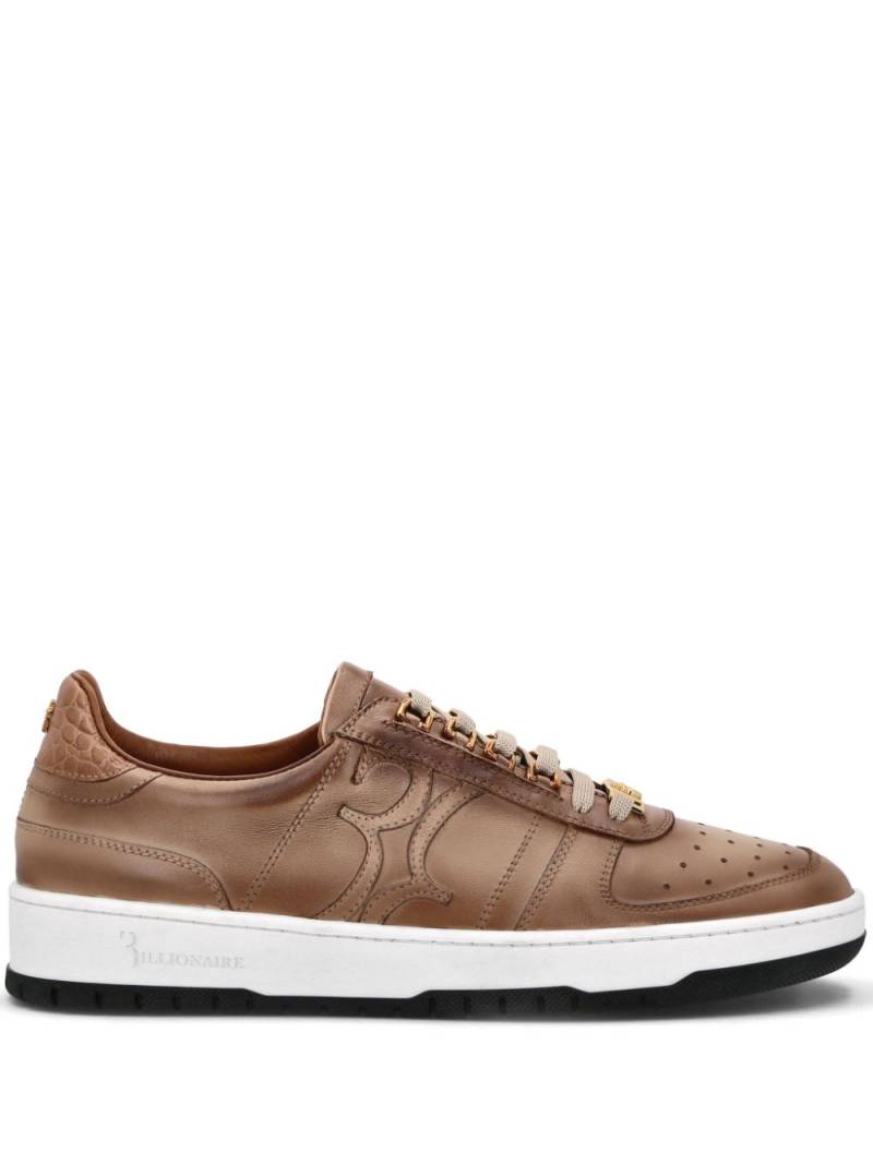 Billionaire Lo-top logo-patch sneakers - Neutrals von Billionaire