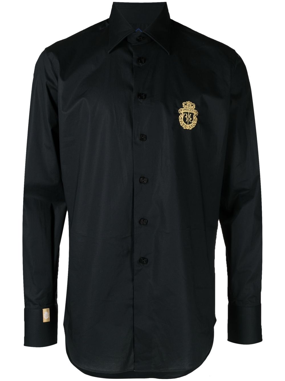 Billionaire Silver Cut logo-crest shirt - Black von Billionaire