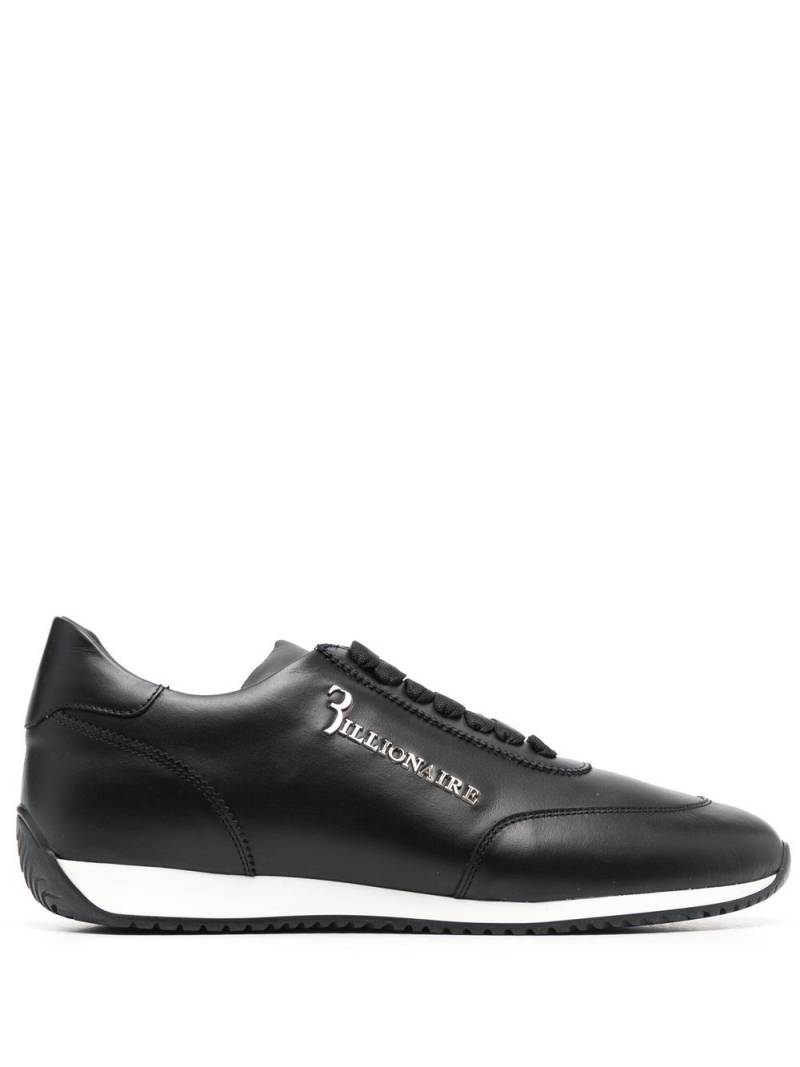 Billionaire calf-leather low-top sneakers - Black von Billionaire