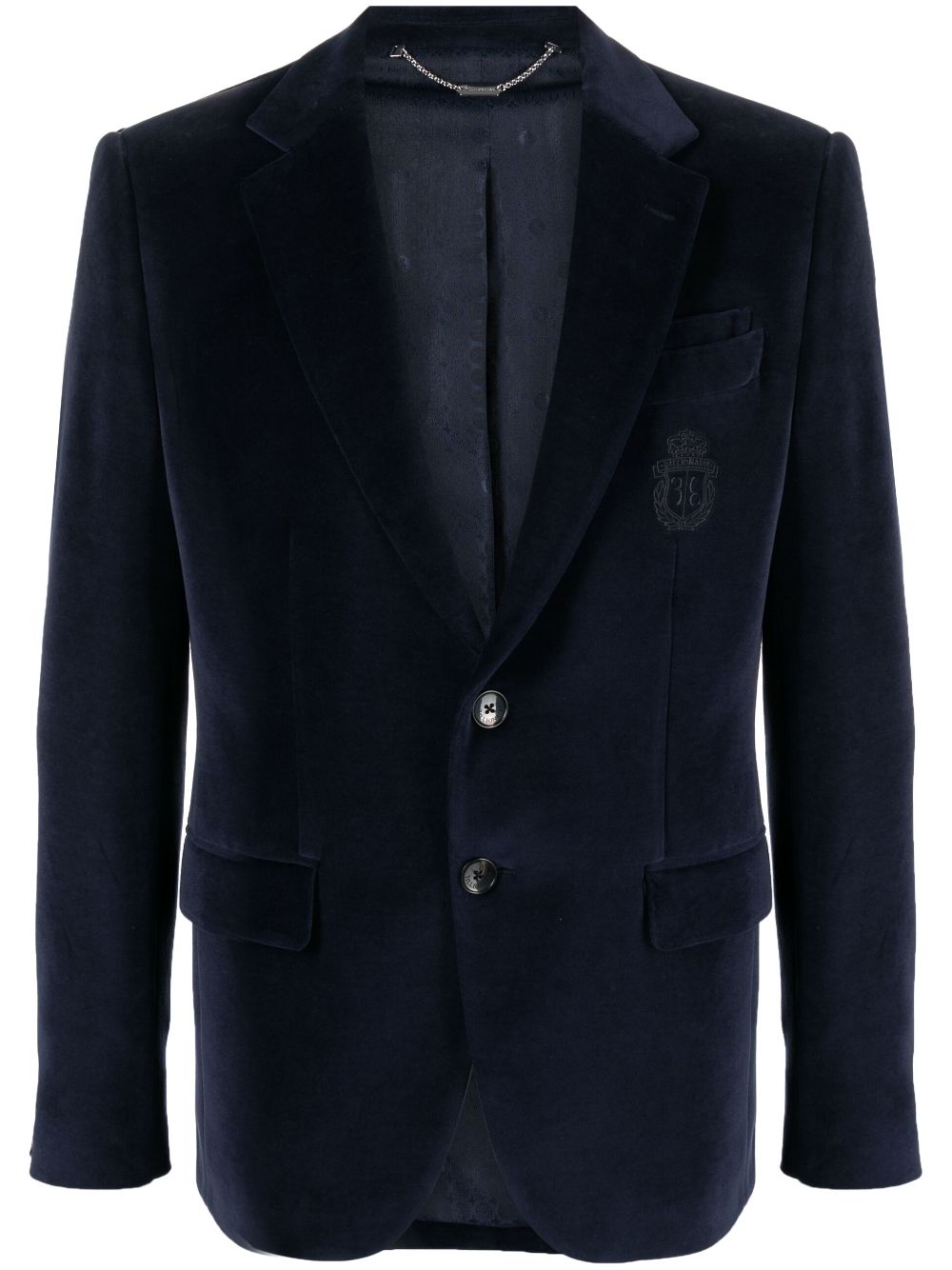 Billionaire chenille single-breasted blazer - Blue von Billionaire