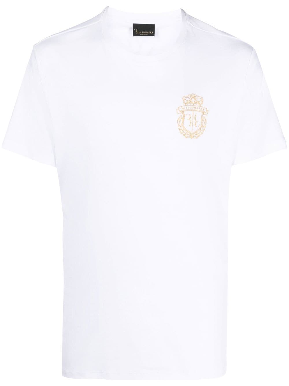 Billionaire chest embroidered-logo T-shirt - White von Billionaire