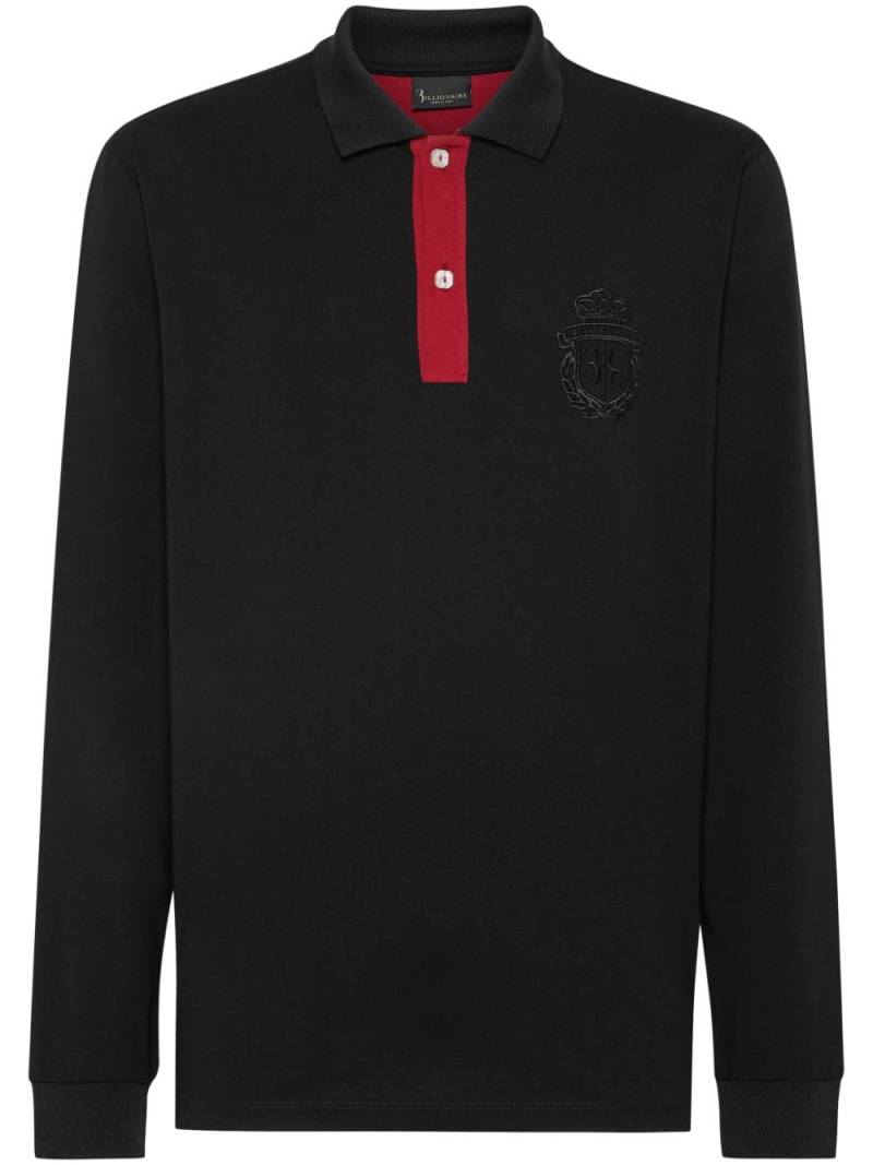 Billionaire crest-embroidered cotton polo shirt - Black von Billionaire