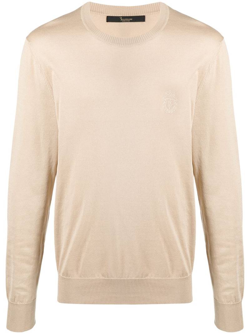 Billionaire crest embroidery jumper - Neutrals von Billionaire