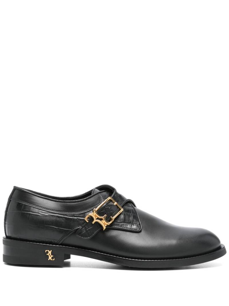 Billionaire croc-effect panel Derby shoes - Black von Billionaire