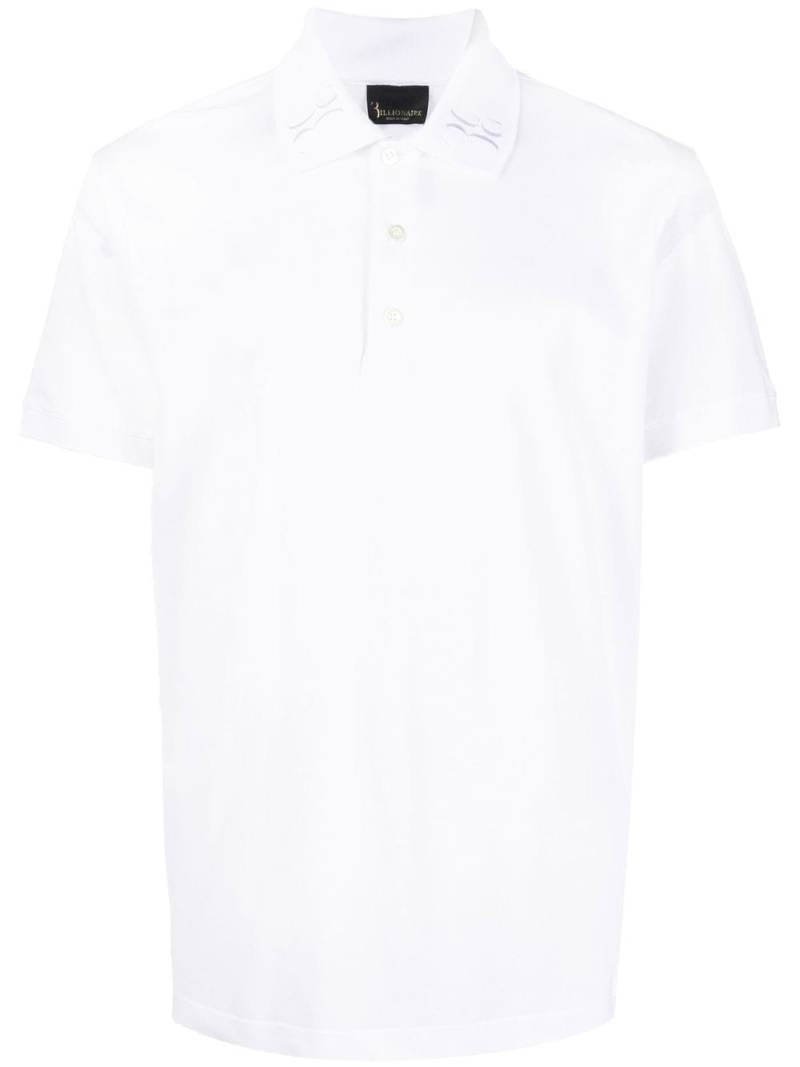 Billionaire embroidered-logo cotton polo shirt - White von Billionaire