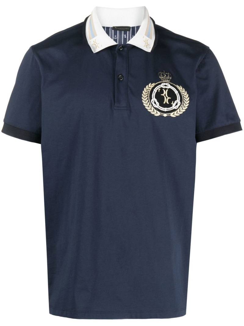 Billionaire embroidered-logo polo shirt - Blue von Billionaire