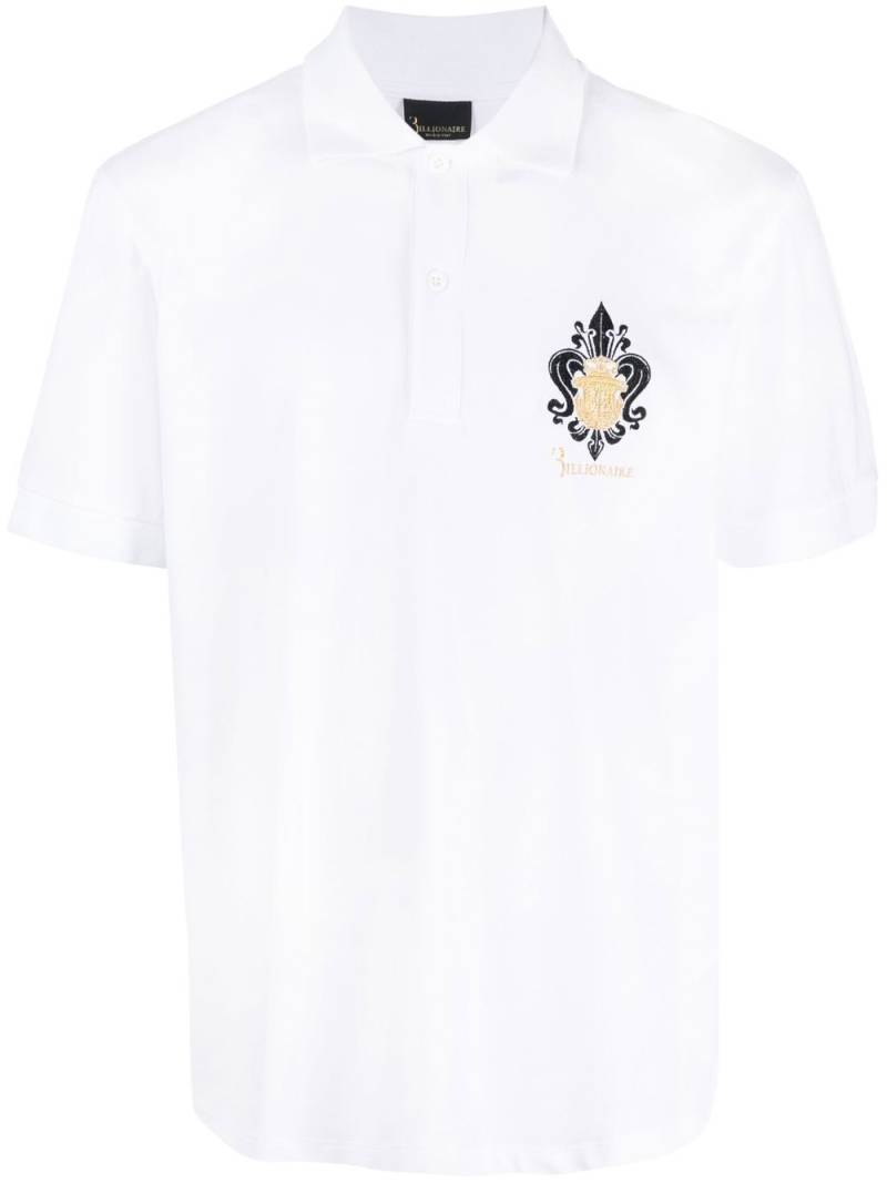 Billionaire embroidered-logo polo shirt - White von Billionaire