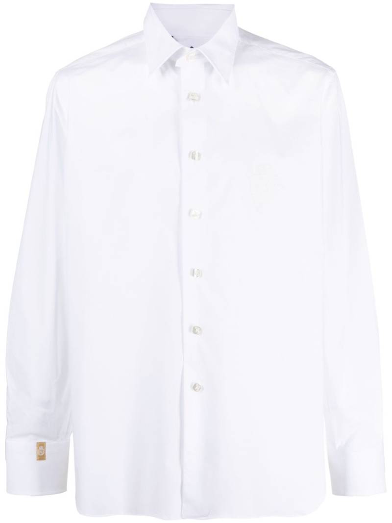 Billionaire embroidered-logo slim-cut shirt - White von Billionaire