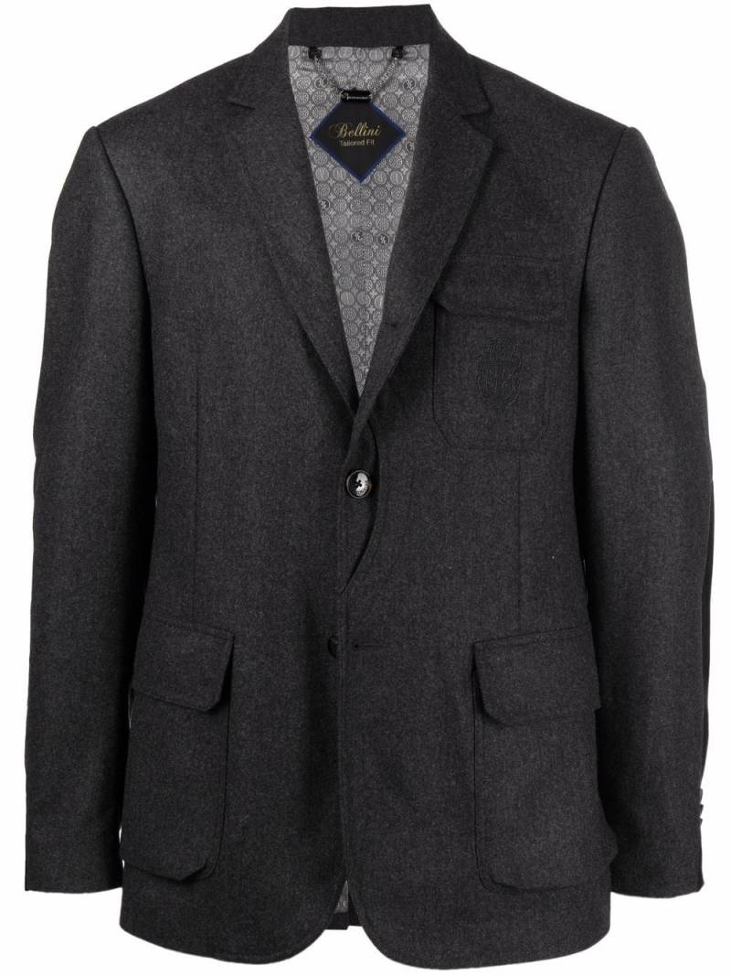 Billionaire embroidered-logo tailored blazer - Grey von Billionaire