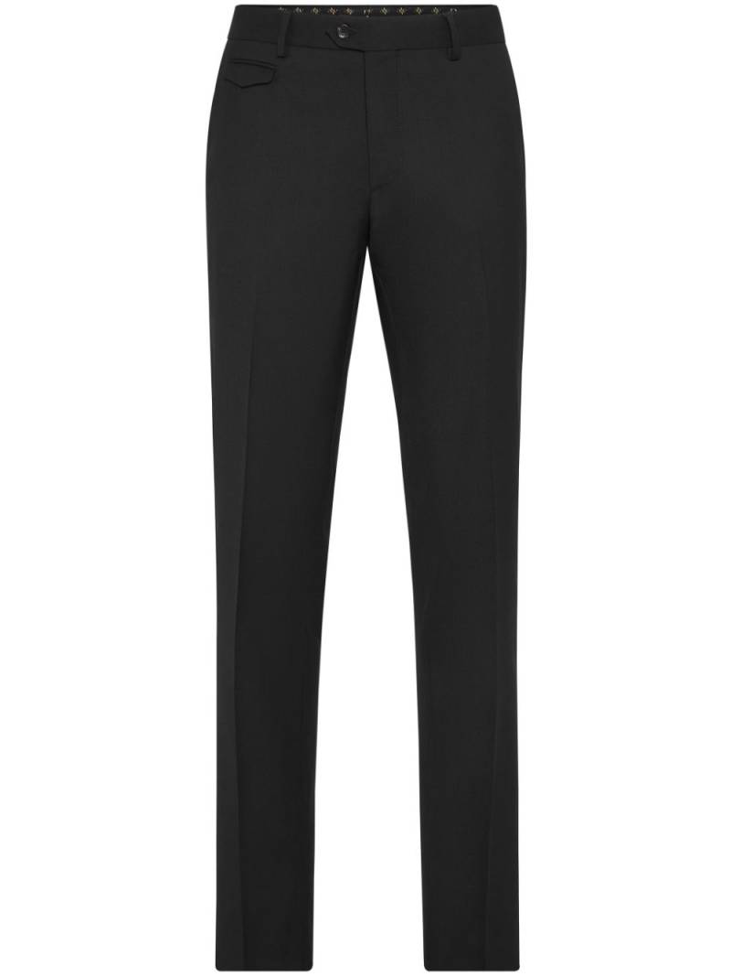 Billionaire embroidered wool chinos - Black von Billionaire