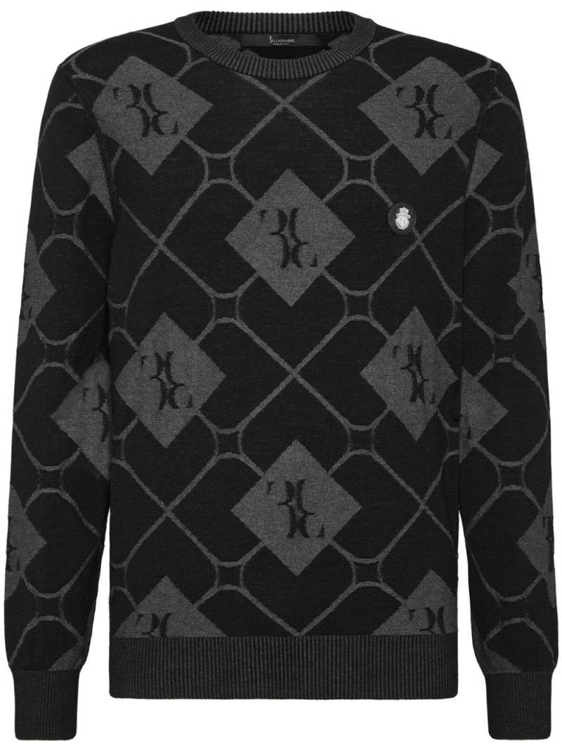 Billionaire intarsia-knit jumper - Black von Billionaire