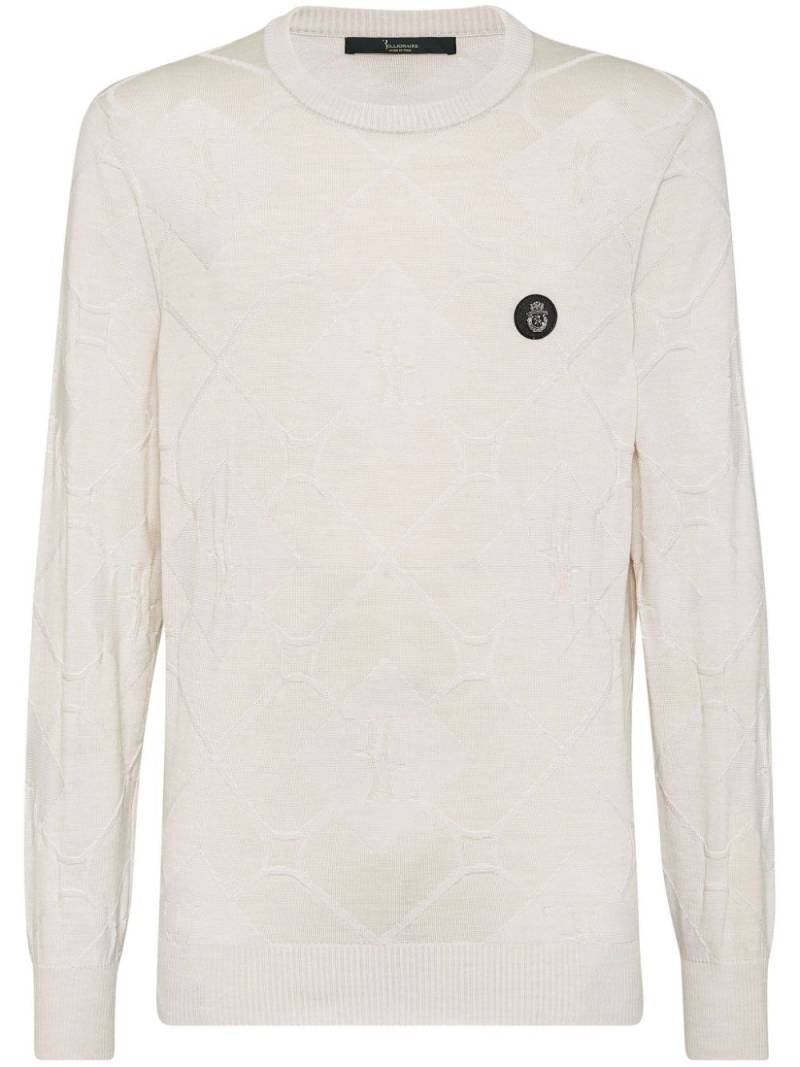 Billionaire intarsia-knit jumper - White von Billionaire