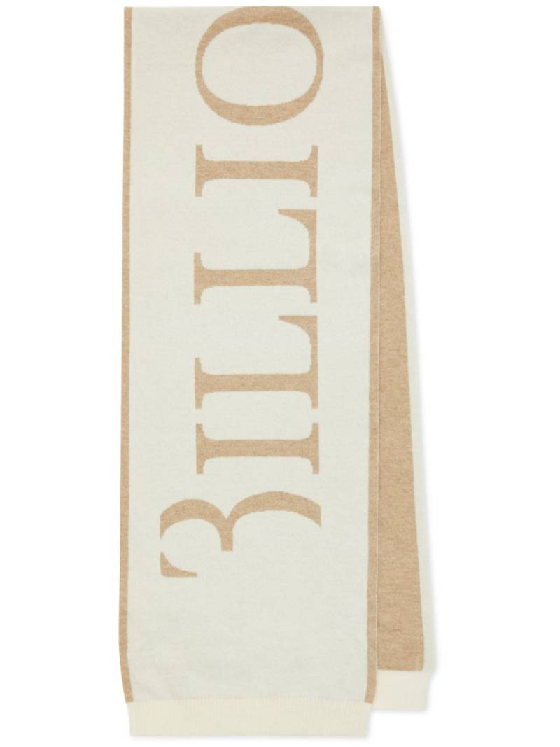 Billionaire intarsia-knit logo scarf - White von Billionaire