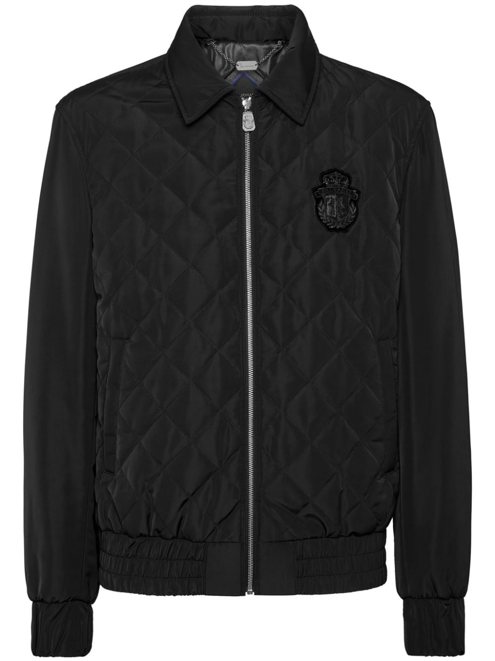 Billionaire logo-appliqué quilted jacket - Black von Billionaire