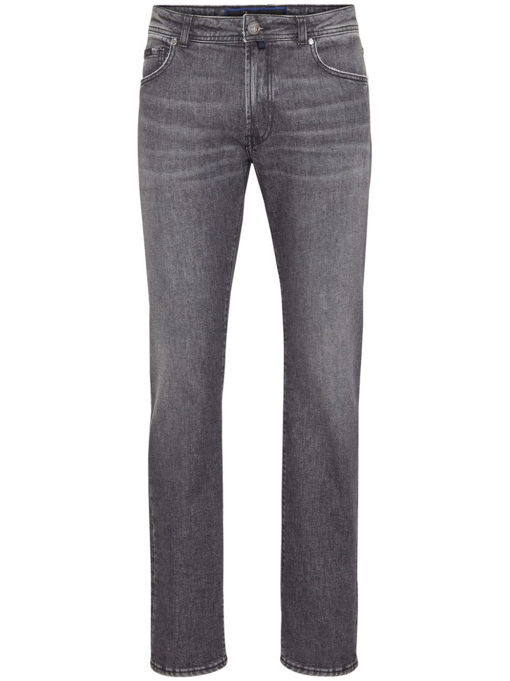 Billionaire logo-appliqué straight-leg jeans - Grey von Billionaire