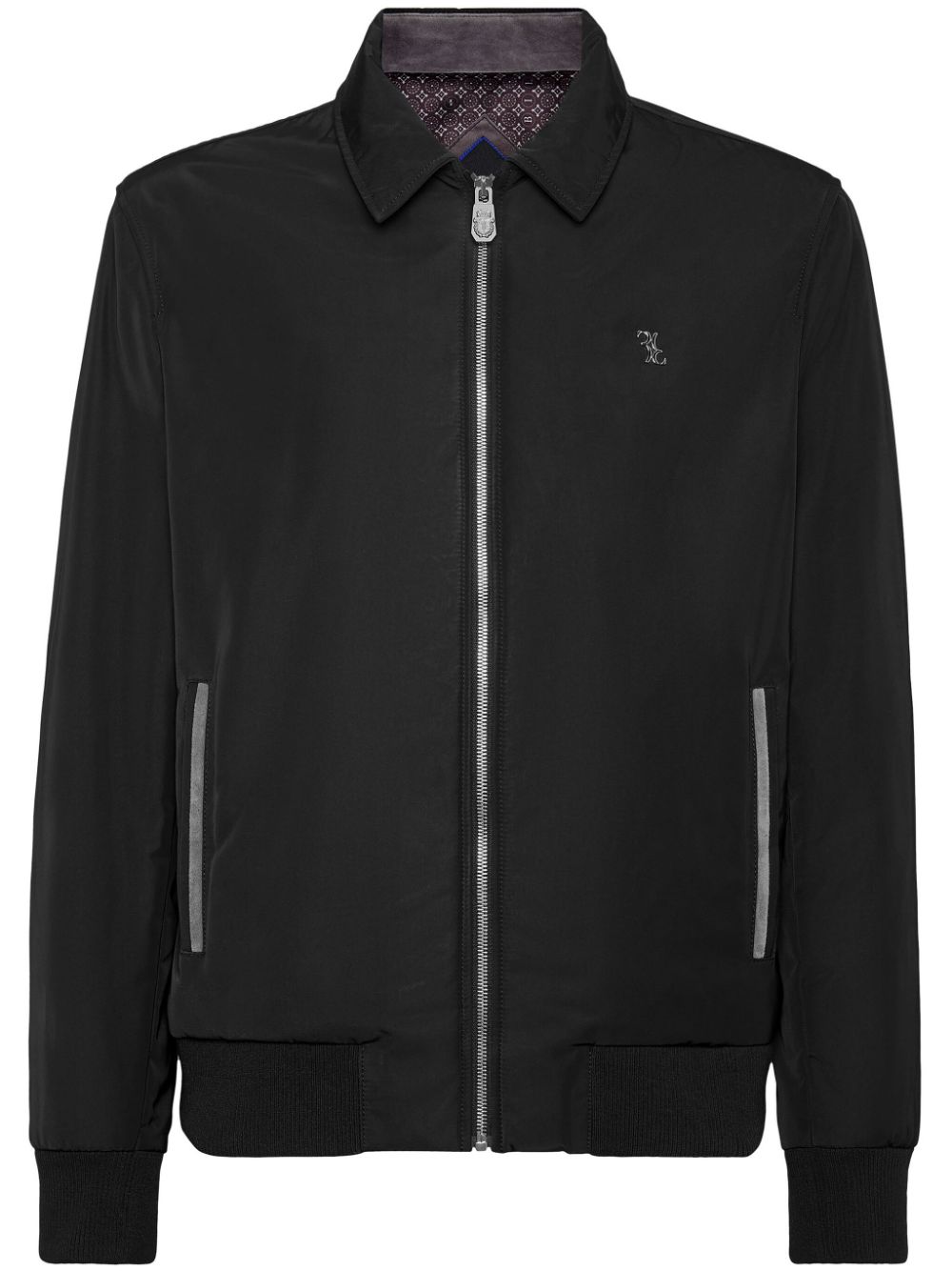 Billionaire logo-appliqué zip-up jacket - Black von Billionaire