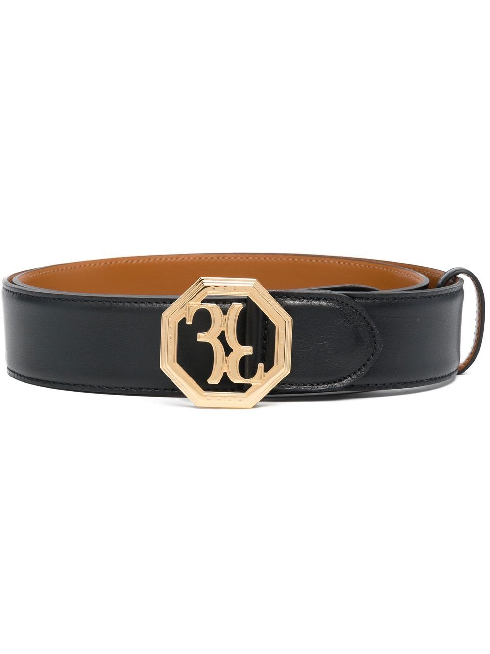 Billionaire logo-buckle leather belt - Black von Billionaire