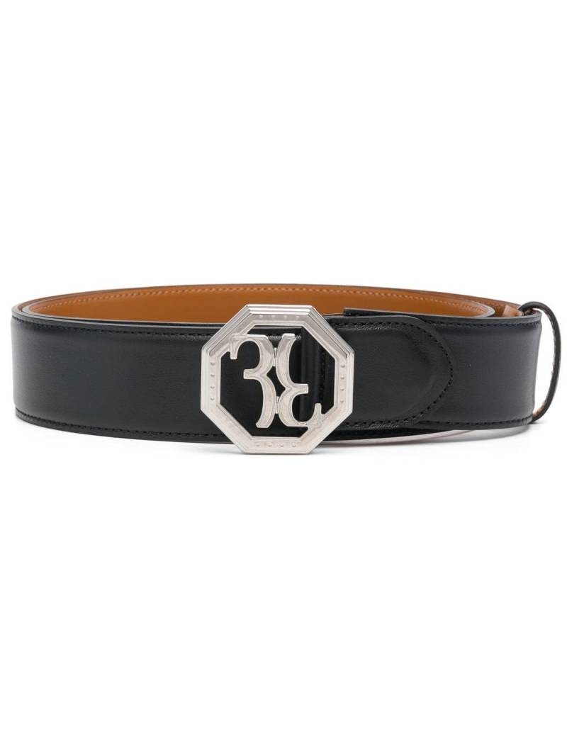 Billionaire logo-buckle leather belt - Black von Billionaire