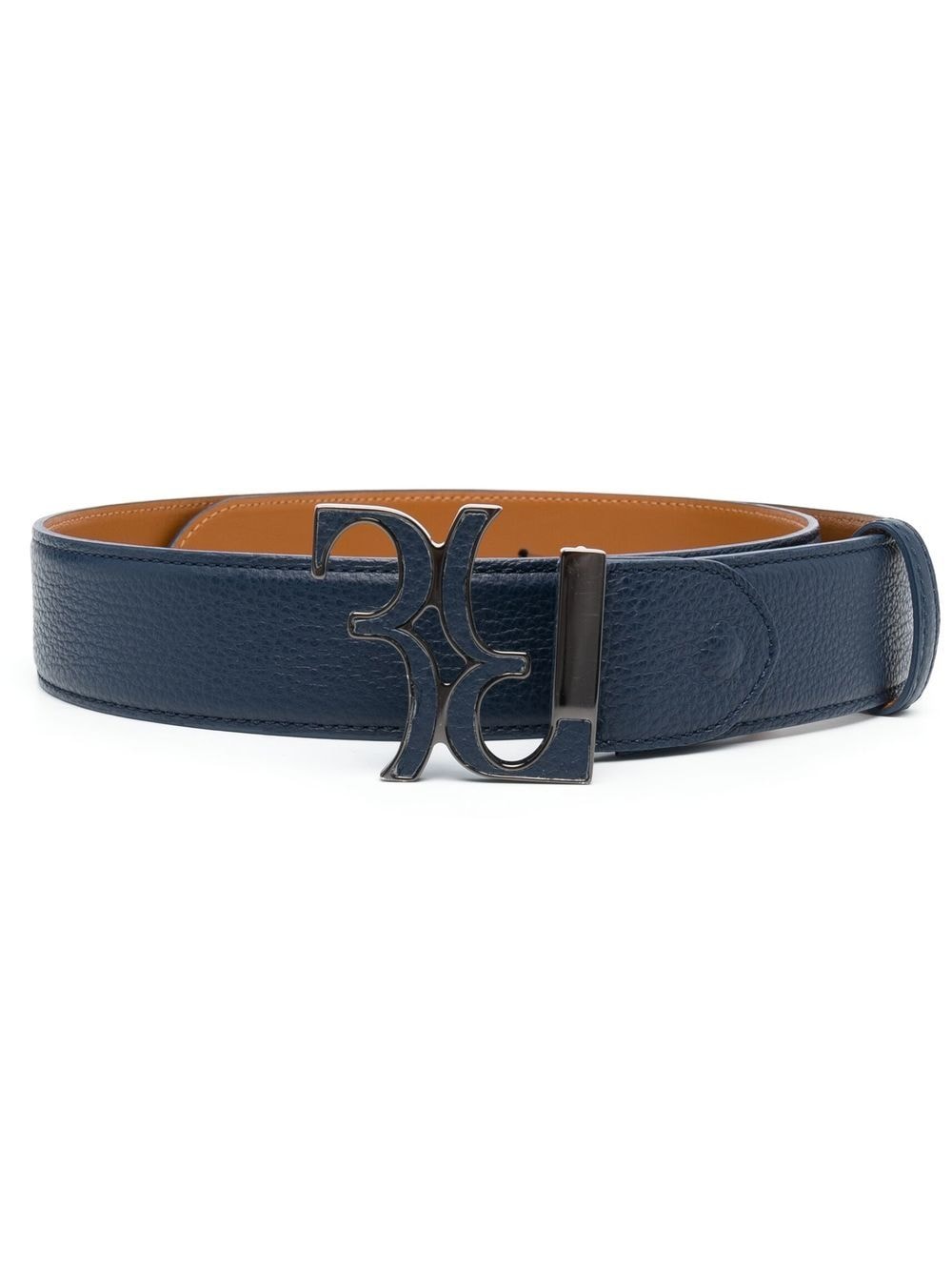 Billionaire logo-buckle leather belt - Blue von Billionaire