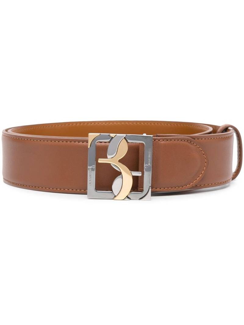 Billionaire logo-buckle leather belt - Brown von Billionaire