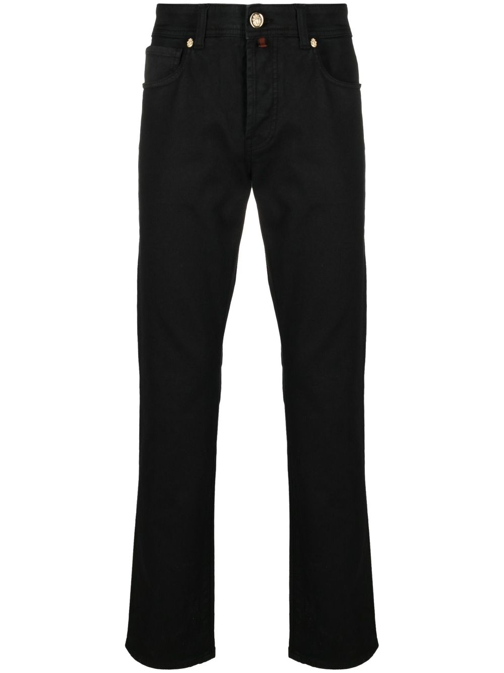 Billionaire logo-crest straight-leg jeans - Black von Billionaire