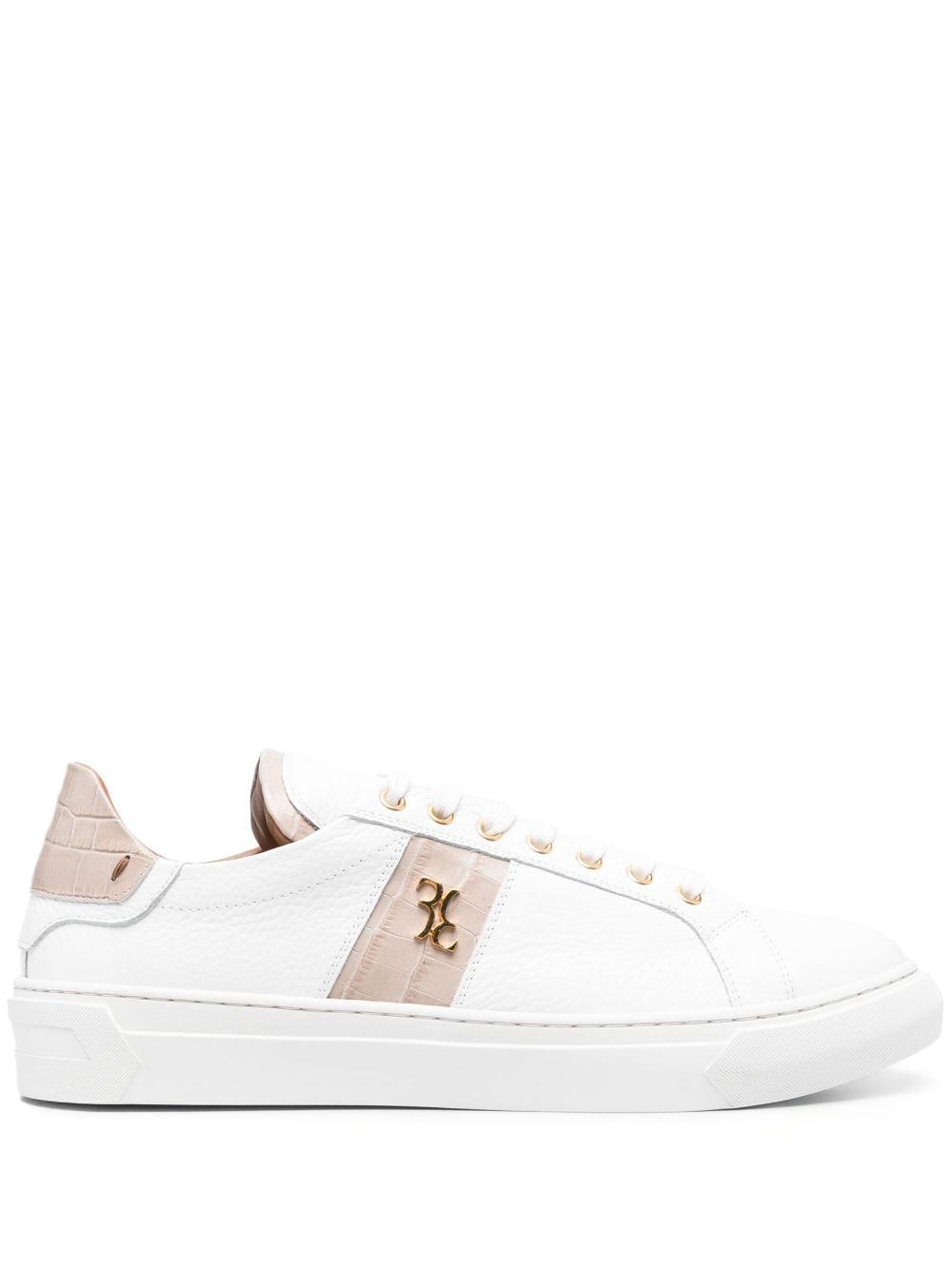 Billionaire logo-embellished leather sneakers - White von Billionaire