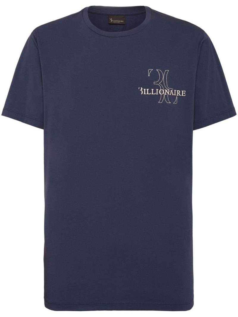 Billionaire logo-embroidered cotton T-shirt - Blue von Billionaire