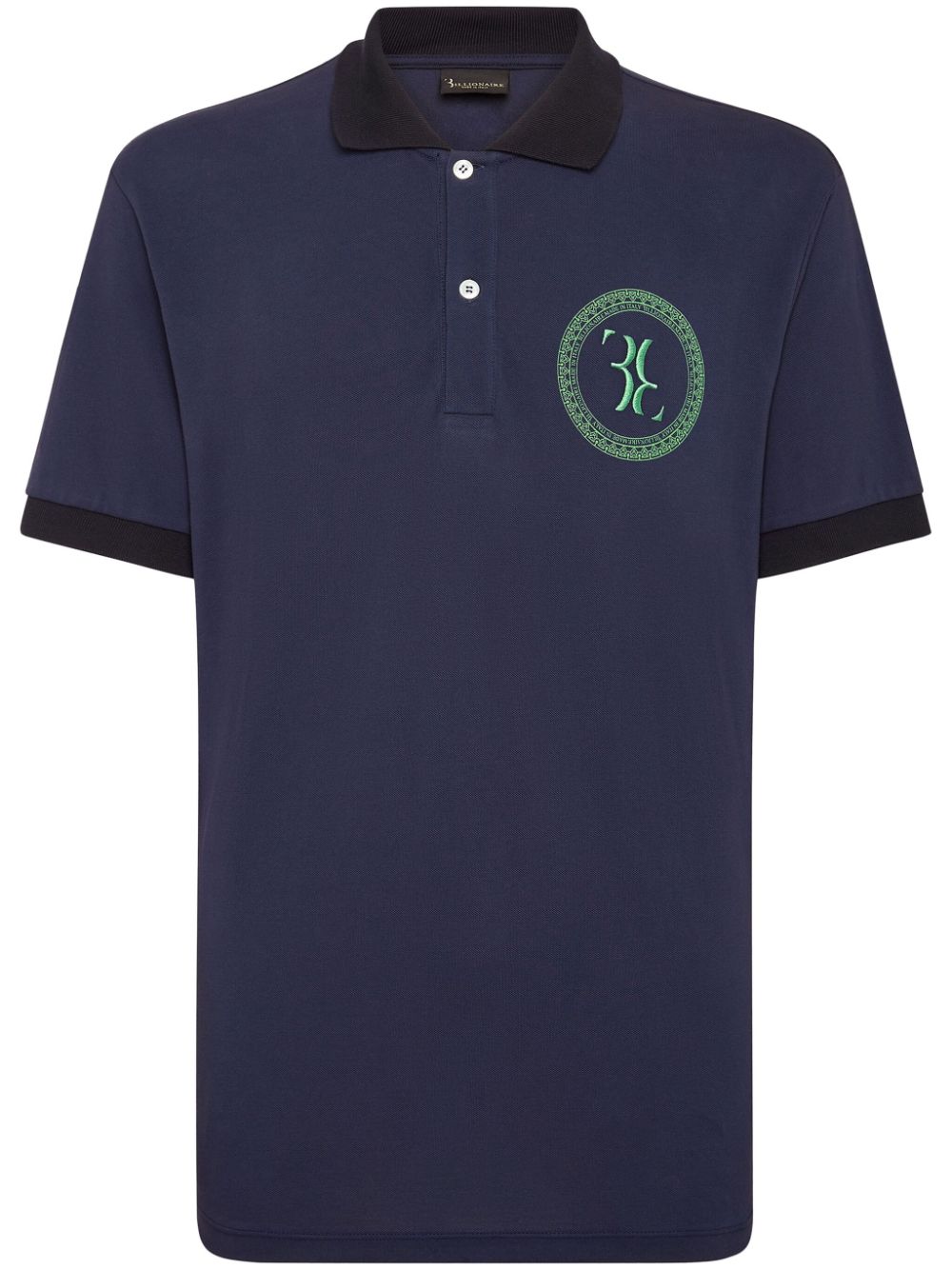 Billionaire logo-embroidered cotton polo shirt - Blue von Billionaire