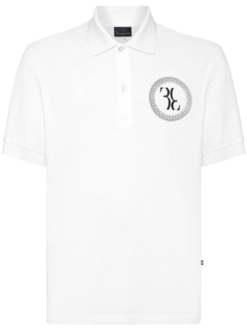 Billionaire logo-embroidered cotton polo shirt - White von Billionaire