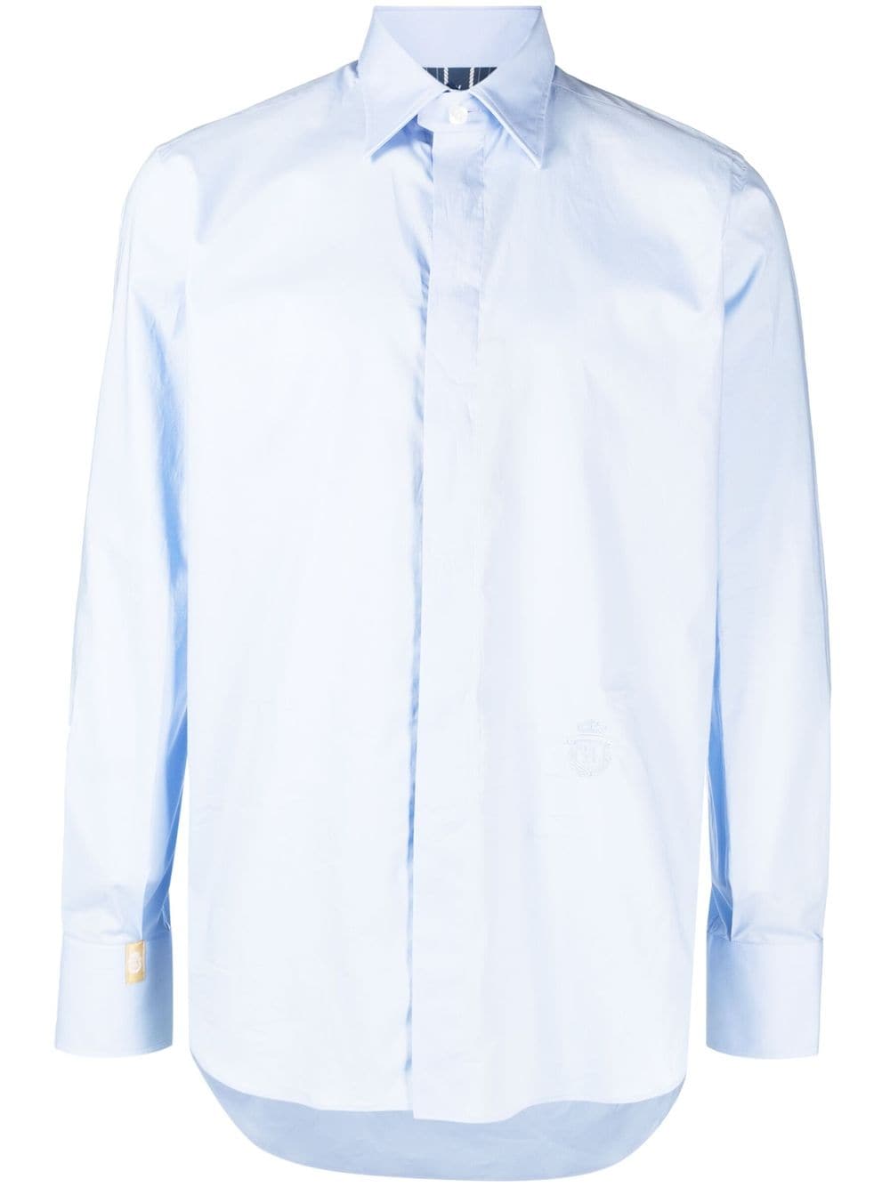 Billionaire logo-embroidered cotton-poplin shirt - Blue von Billionaire